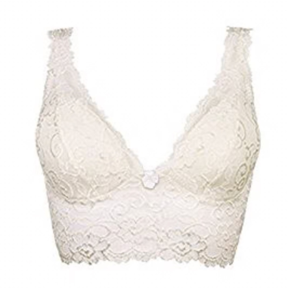 NWT Undies Affair Honeymoon Boudoir Ivory White Lace bralette lingerie Small